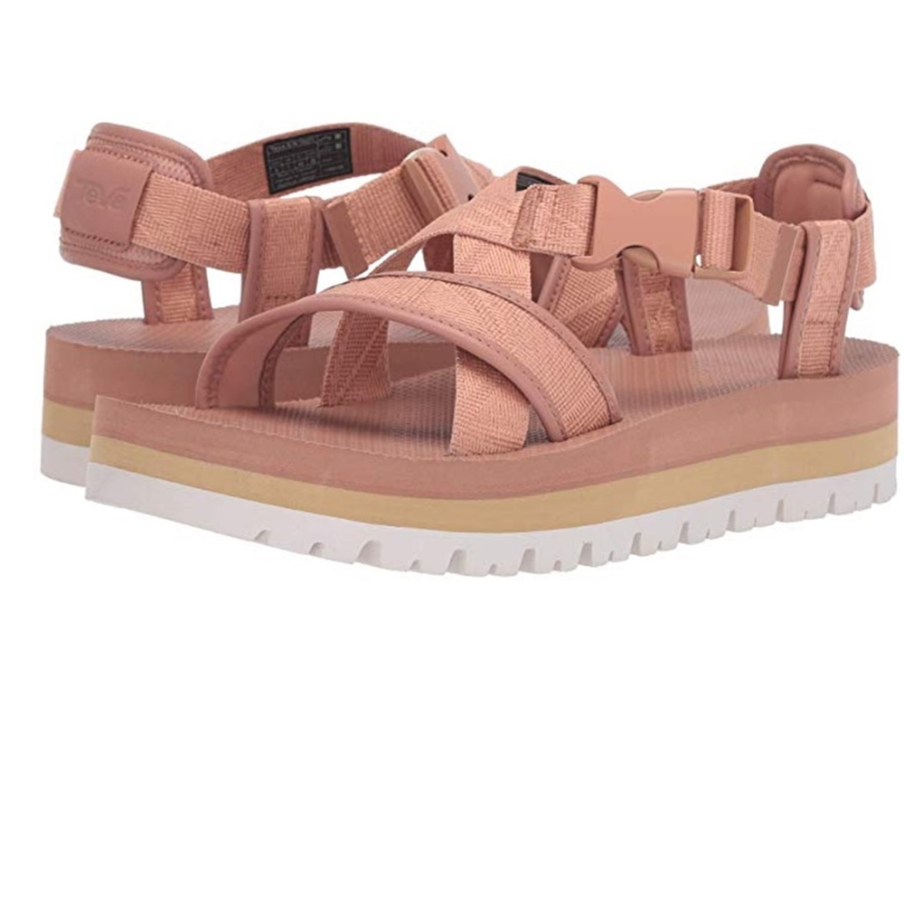 Teva Indio Whip flatform sandals - Size 5, Blush
